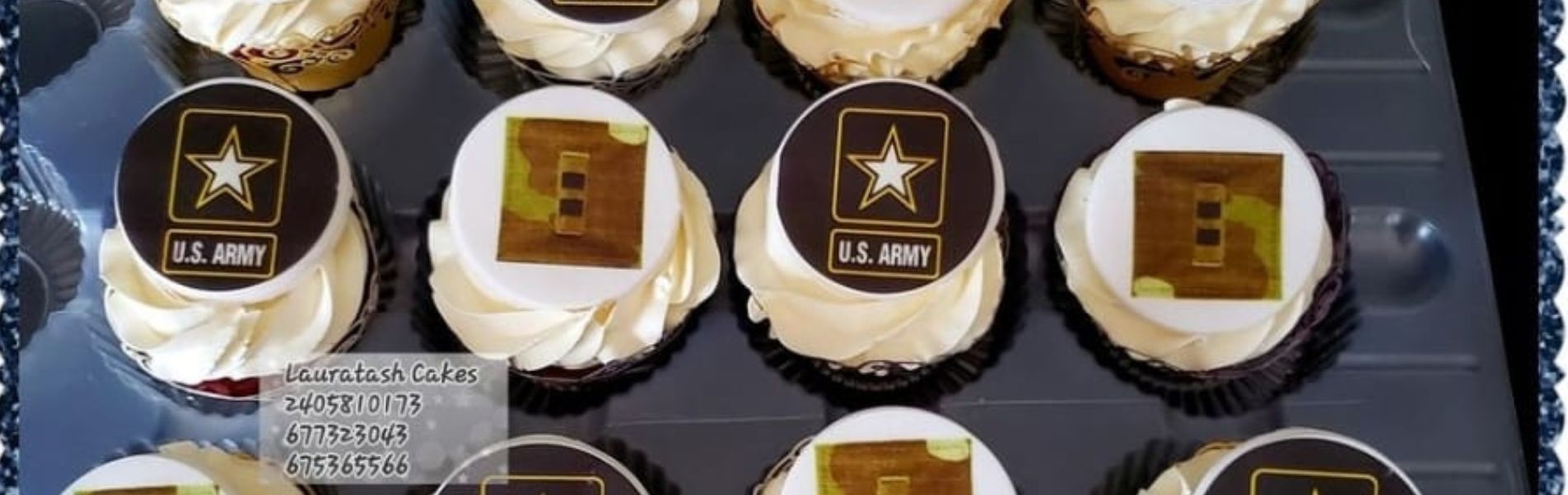 A Dozen Military cupcakes
