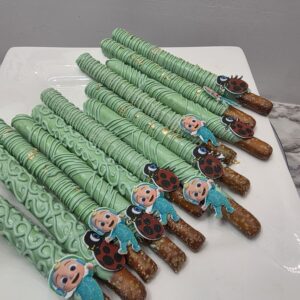 A Dozen Chocolate Covered rod Pretzels